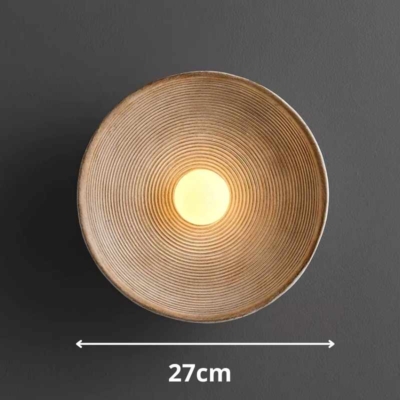 Indoor Retro Japanese Style Wall Circle Lamp Bedroom Bedside Light Sconces LivingRoom Dining Room Aisle Decor Design Lighting