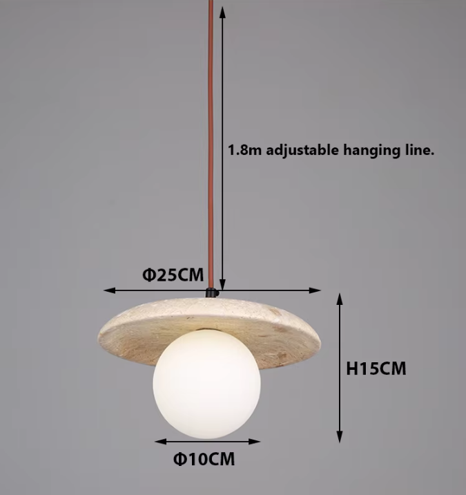 Retro Natural Stone Art Pendant Light Vintage White Glass Lampshade LED Chandelier Bedroom Bedside Decoration Lighting Fixtures