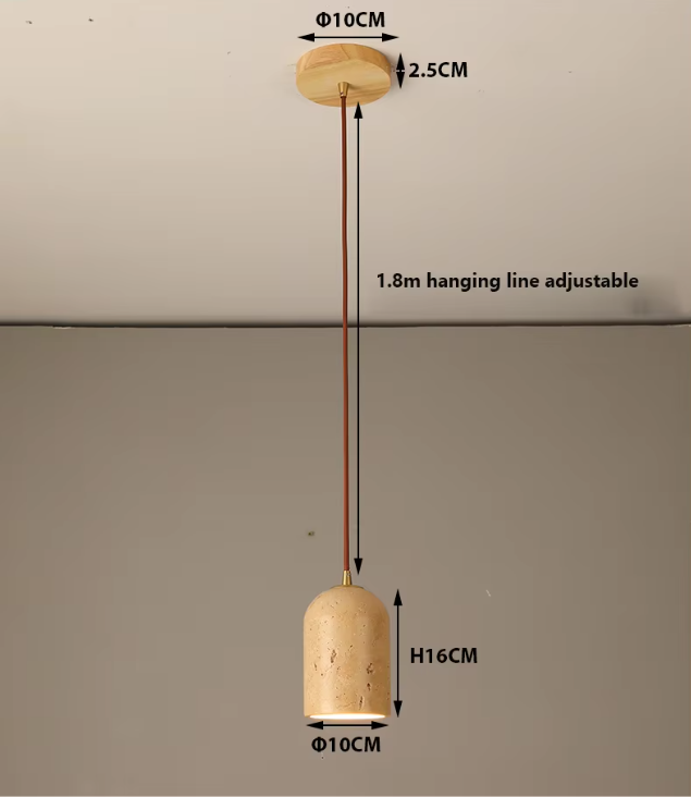 Vintage Natural Stone Art Pendant Lamp LED Hanging Chandelier Bedroom Bedside Retro Decoration Home Lighting Fixtures