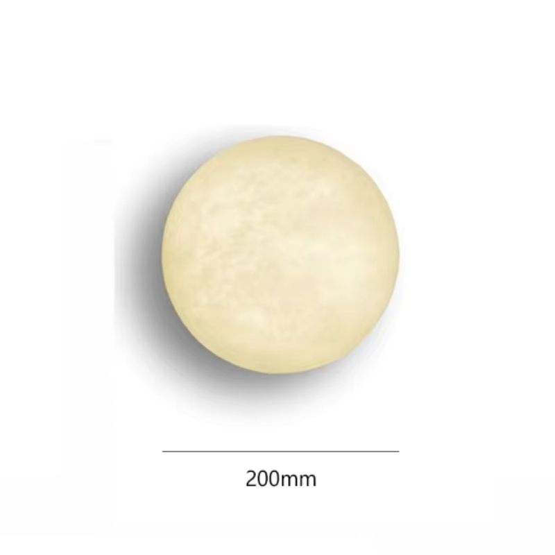 MOON Natural Marble Copper Wall Lamp Living Room Luxury Round Shape Sconce Creative Circular Bedroom Bedside LED Light Fixtures