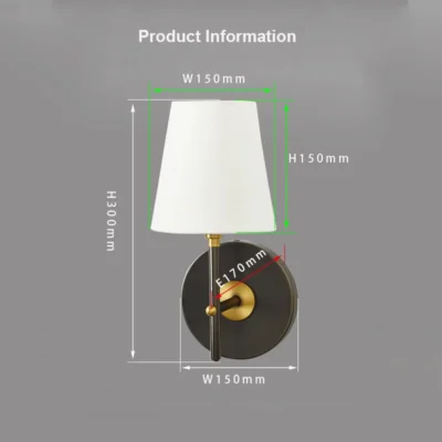 Indoor Lighting Mid-Century Sconce Interior Fixture Fabric Lampshape For Bedroom Living Room Bedside Table Home Decor Wall Lamp