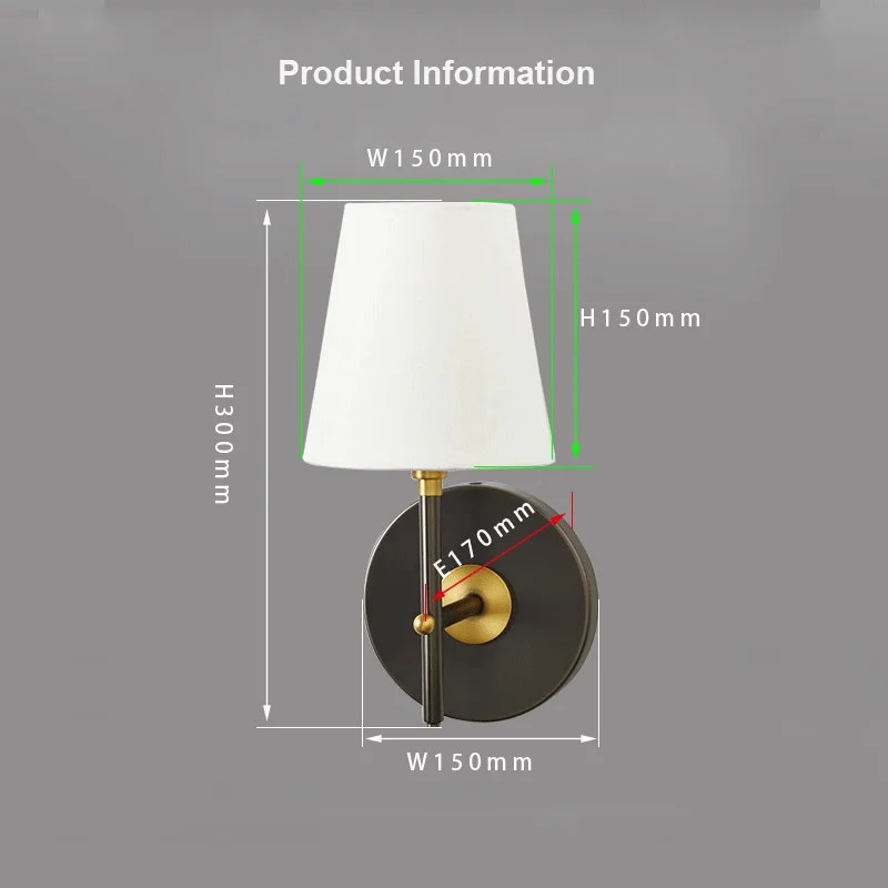 Indoor Lighting Mid-Century Sconce Interior Fixture Fabric Lampshape For Bedroom Living Room Bedside Table Home Decor Wall Lamp