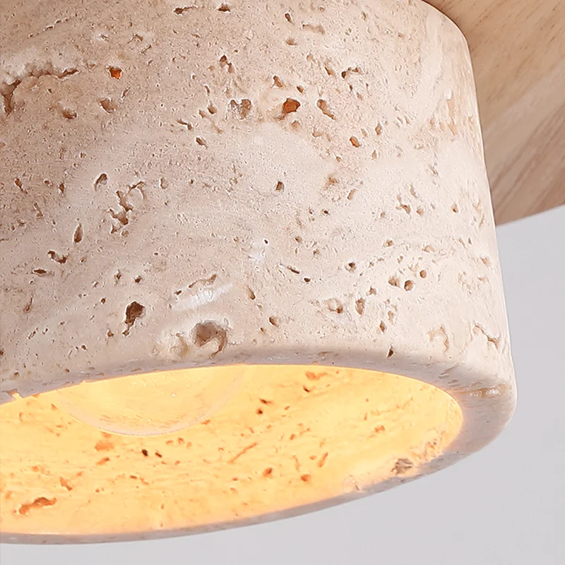 Vintage Natural Stone Art Pendant Lamp LED Hanging Chandelier Bedroom Bedside Retro Decoration Home Lighting Fixtures