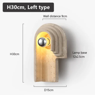 Natural Stone Room Decor Wall Lamp Classical Wall Lights Bedroom Led Sconce Yellow Travertine Home Decorations Lighting Fixtures