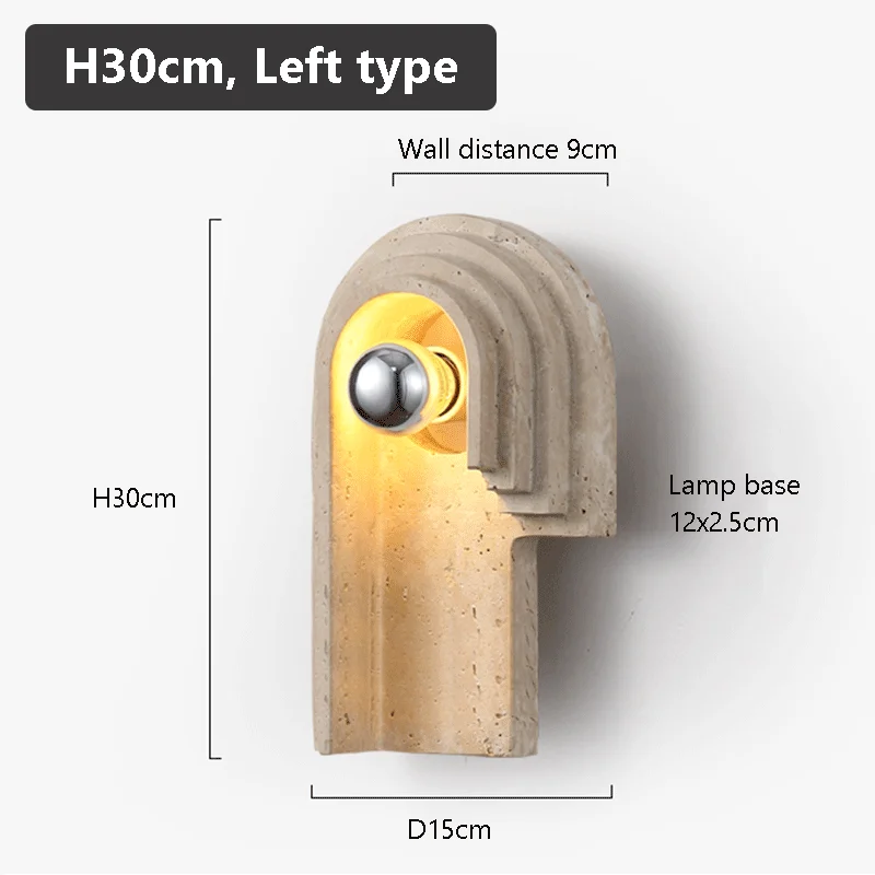 Natural Stone Room Decor Wall Lamp Classical Wall Lights Bedroom Led Sconce Yellow Travertine Home Decorations Lighting Fixtures