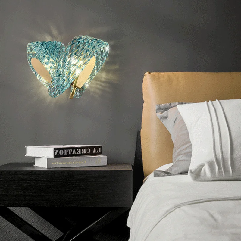 Flower Designer Wall Light Luxury Creative LED Bedroom Bedside Background Sconce Modern Copper Living Room Decorative Lamp