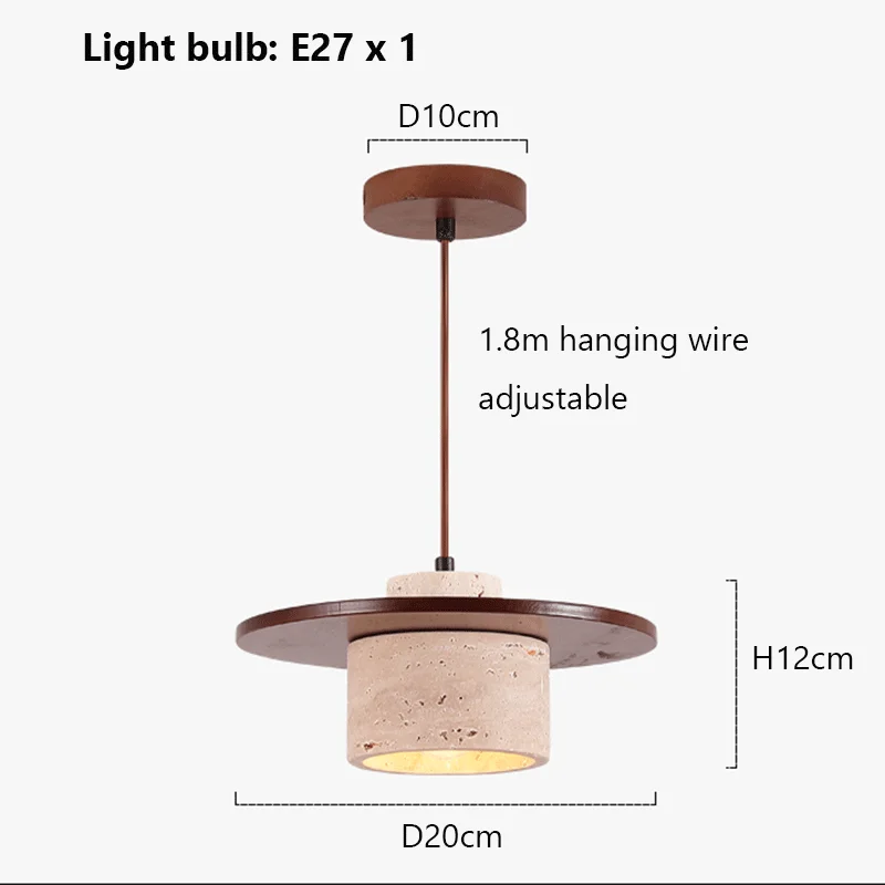 Vintage Natural Stone Art Pendant Lamp LED Hanging Chandelier Bedroom Bedside Retro Decoration Home Lighting Fixtures