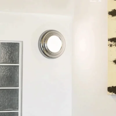 Circular Chrome Wall Lamp Nordic Modern Minimalist Bedroom Sconce Balcony Hallway Living room Atmosphere Staircase LED Lights