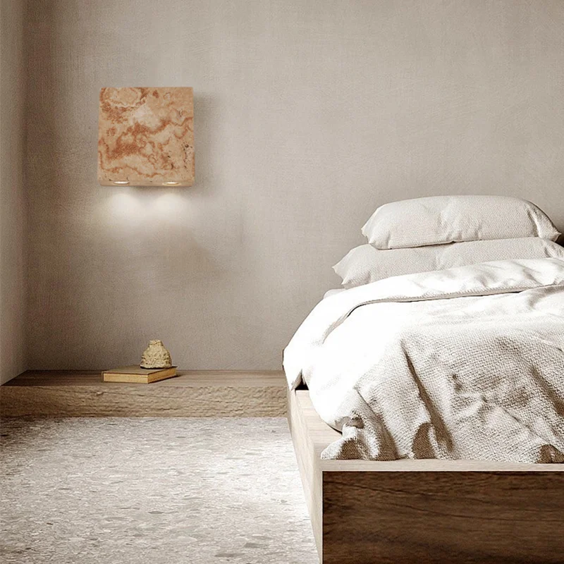 Natural Stone Room Decor Wall Lamp Square Spotlights Wall Lights G9 COB Bedroom Decor Led Sconce Corridor Home Decorations