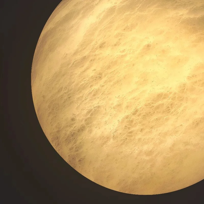 MOON Natural Marble Copper Wall Lamp Living Room Luxury Round Shape Sconce Creative Circular Bedroom Bedside LED Light Fixtures