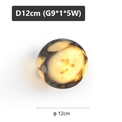 Ball Marble Natural Stone Wall Lamp Bedroom Bedside LED Light Luxury High-end Living room Hallway Staircase Sink Sconce