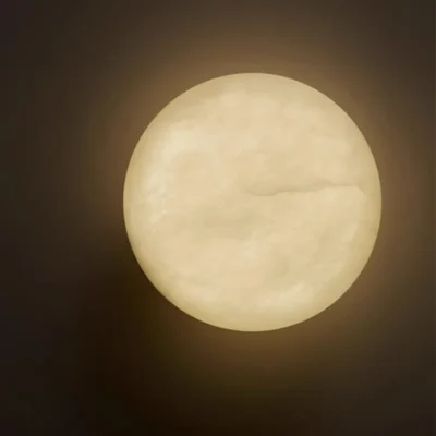 MOON Natural Marble Copper Wall Lamp Living Room Luxury Round Shape Sconce Creative Circular Bedroom Bedside LED Light Fixtures