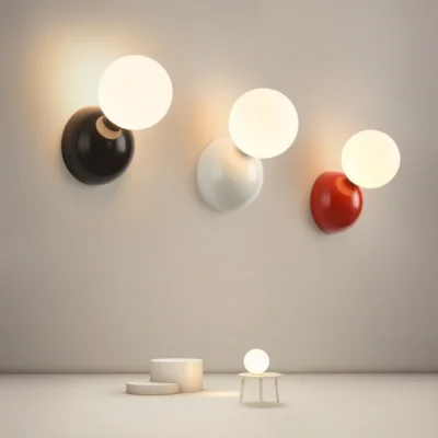 Cute Bedroom Bedside Small Wall Lamp Nordic INS Living Room Children Room Decoration Sconce Staircase Red White Black LED Lights