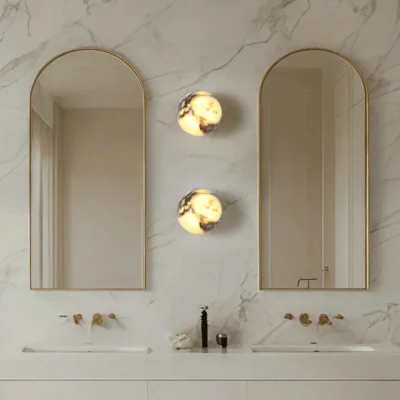 Ball Marble Natural Stone Wall Lamp Bedroom Bedside LED Light Luxury High-end Living room Hallway Staircase Sink Sconce