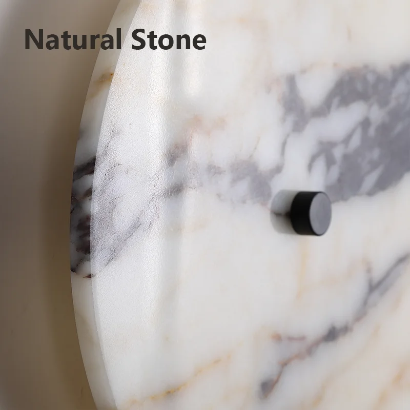 Round Luxury Natural Stone Alabaster Wall Lamp Living Room Marble Wall Sconce Decoration Atmosphere LED High-end LED Lights