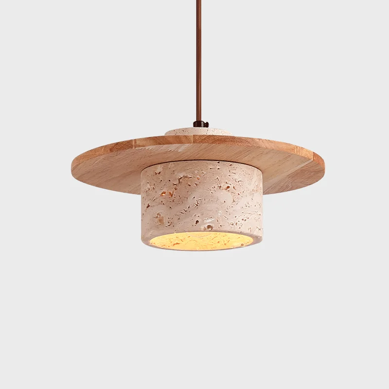 Vintage Natural Stone Art Pendant Lamp LED Hanging Chandelier Bedroom Bedside Retro Decoration Home Lighting Fixtures