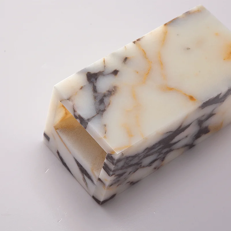 Luxury Black Cuboid Natural Stone Wall Lamp High-end Bedroom Bedside LED Sconce Living room Bathroom Waterproof Lighting Fixture