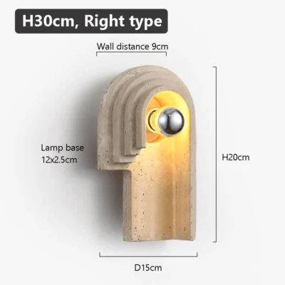 Natural Stone Room Decor Wall Lamp Classical Wall Lights Bedroom Led Sconce Yellow Travertine Home Decorations Lighting Fixtures