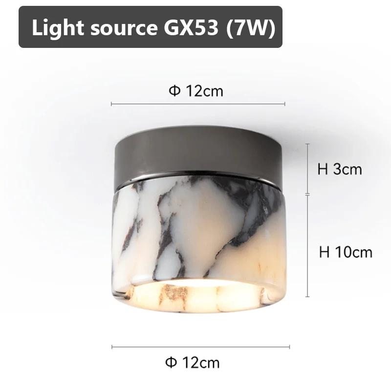 Retro Round Shape Natural Stone Art Decoration Wall Lamp Ceiling Light Decor Led Sconce Cream Nordic Home-appliance Chandeliers