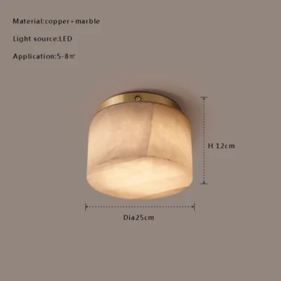 Luxury Modern Natural Marble Ceiling Lamp Led Home Decor Bedroom Ceiling Light Marble Living Room Hallway Light High-end