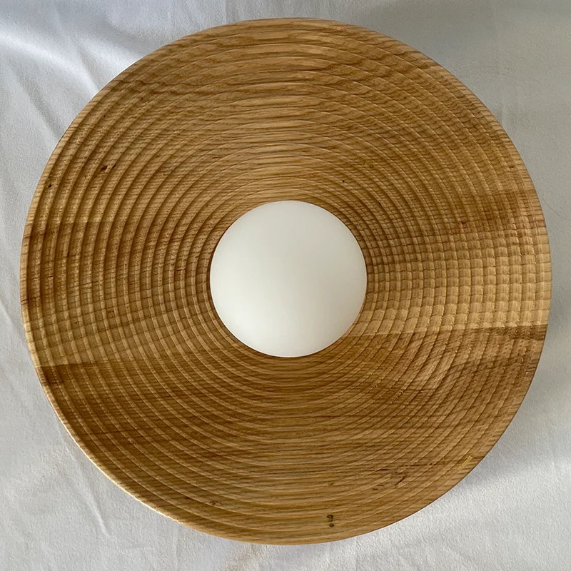 Japanese Retro Round Circle Wooden Living Room Wall Lamp Nordic Home Decor Stair Aisle Homestay Lights Wood Decoration Sconces