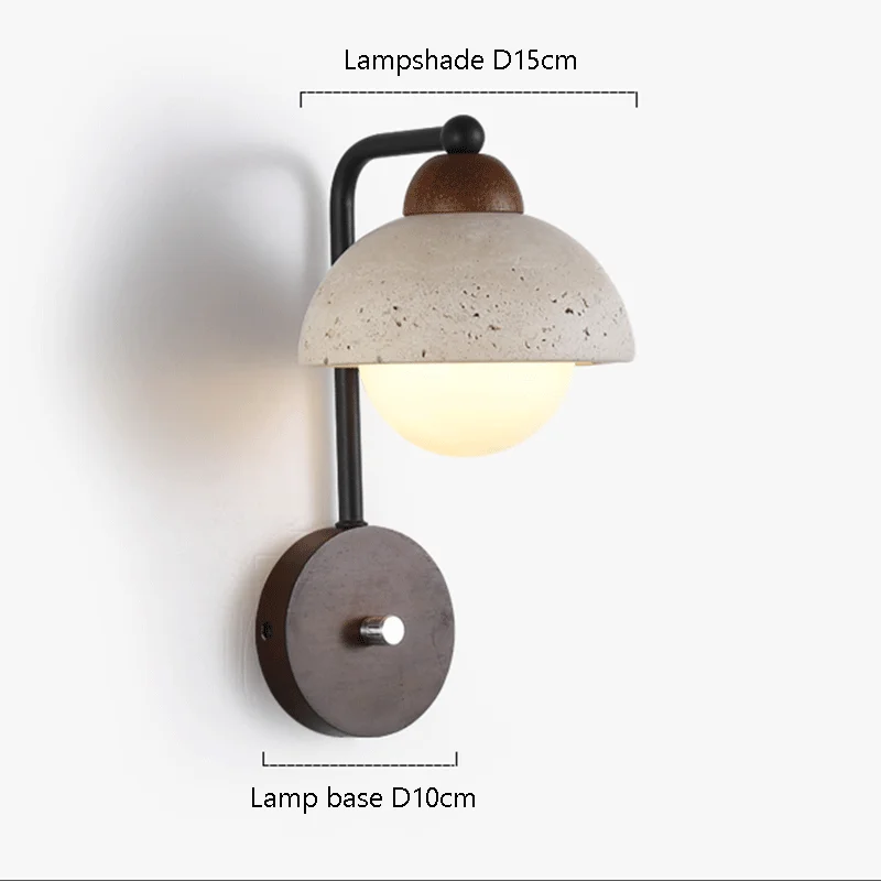 Natural Stone Room Decor Wall Lamp Classical Wall Lights Bedroom Led Sconce Yellow Travertine Home Decorations Lighting Fixtures