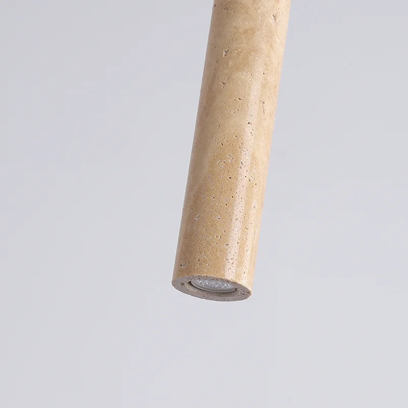 Vintage Natural Stone Art Pendant Lamp LED Hanging Bell Shade Chandelier Bedroom Bedside Retro Decoration Home Lighting Fixtures