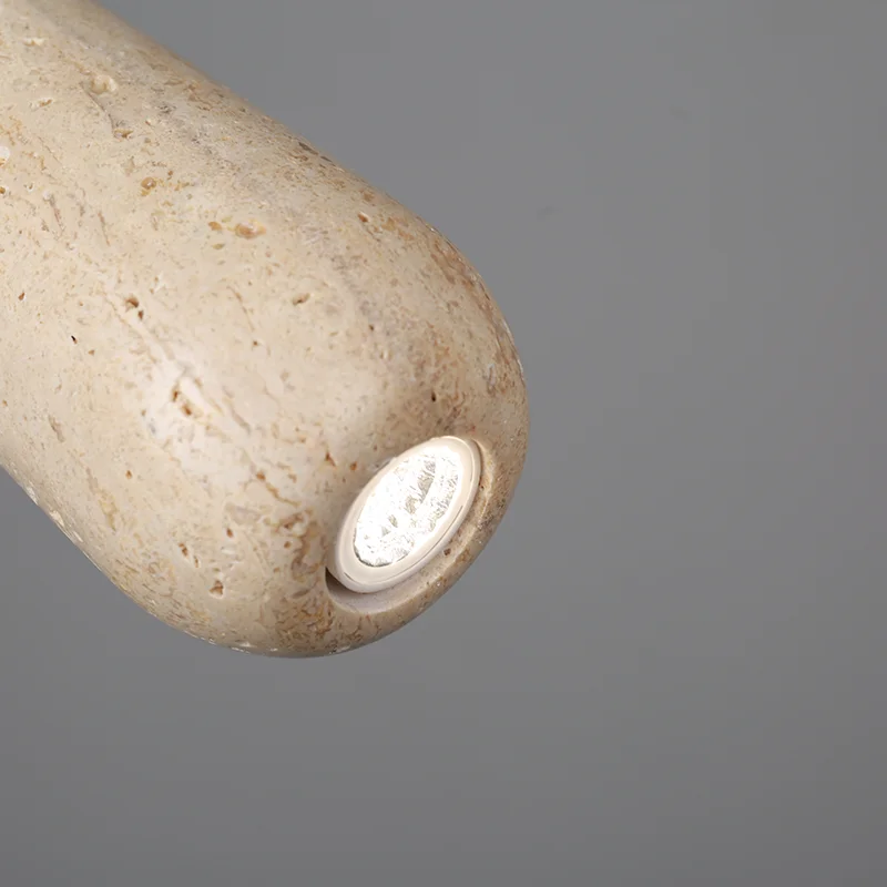 Vintage Natural Stone Art Pendant Lamp LED Hanging Chandelier Bedroom Bedside Retro Decoration Home Lighting Fixtures