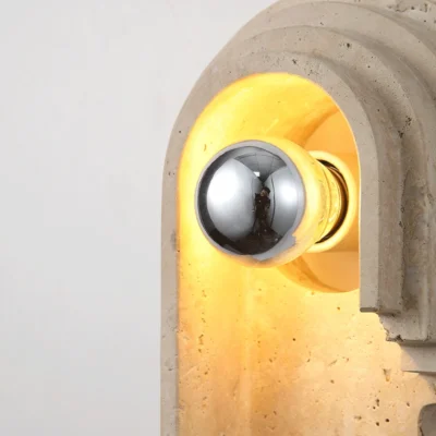 Natural Stone Room Decor Wall Lamp Classical Wall Lights Bedroom Led Sconce Yellow Travertine Home Decorations Lighting Fixtures