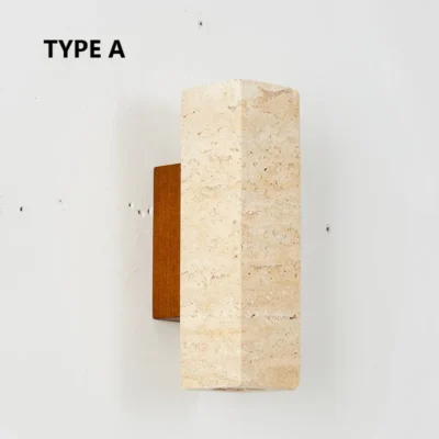 Square Script Spotlights Natural Stone Room Decor Cylinder Wall Lamp Interior Led Sconce Cream Nordic Wall Light Home Decoration