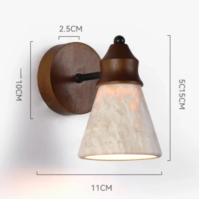 Natural Stone Room Decor Wall Lamp Classical Wall Lights Bedroom Led Sconce Yellow Travertine Home Decorations Lighting Fixtures