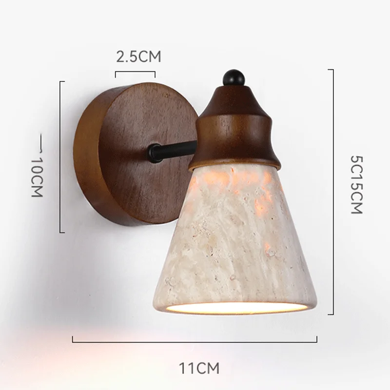 Natural Stone Room Decor Wall Lamp Classical Wall Lights Bedroom Led Sconce Yellow Travertine Home Decorations Lighting Fixtures