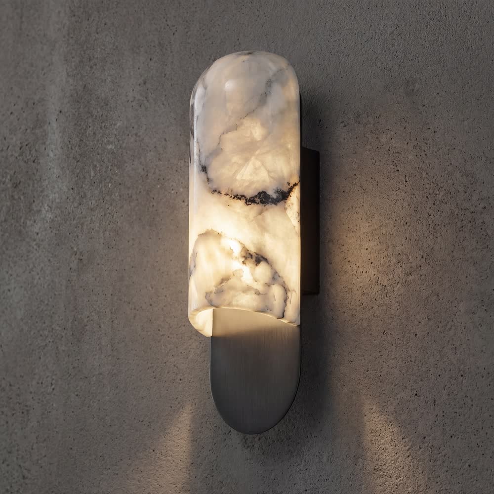 Luxury Copper Marble Wall Lamp New Morden Style Bedside Sconce High End Retro Vintage Bedroom Corridor Decoration LED Lights