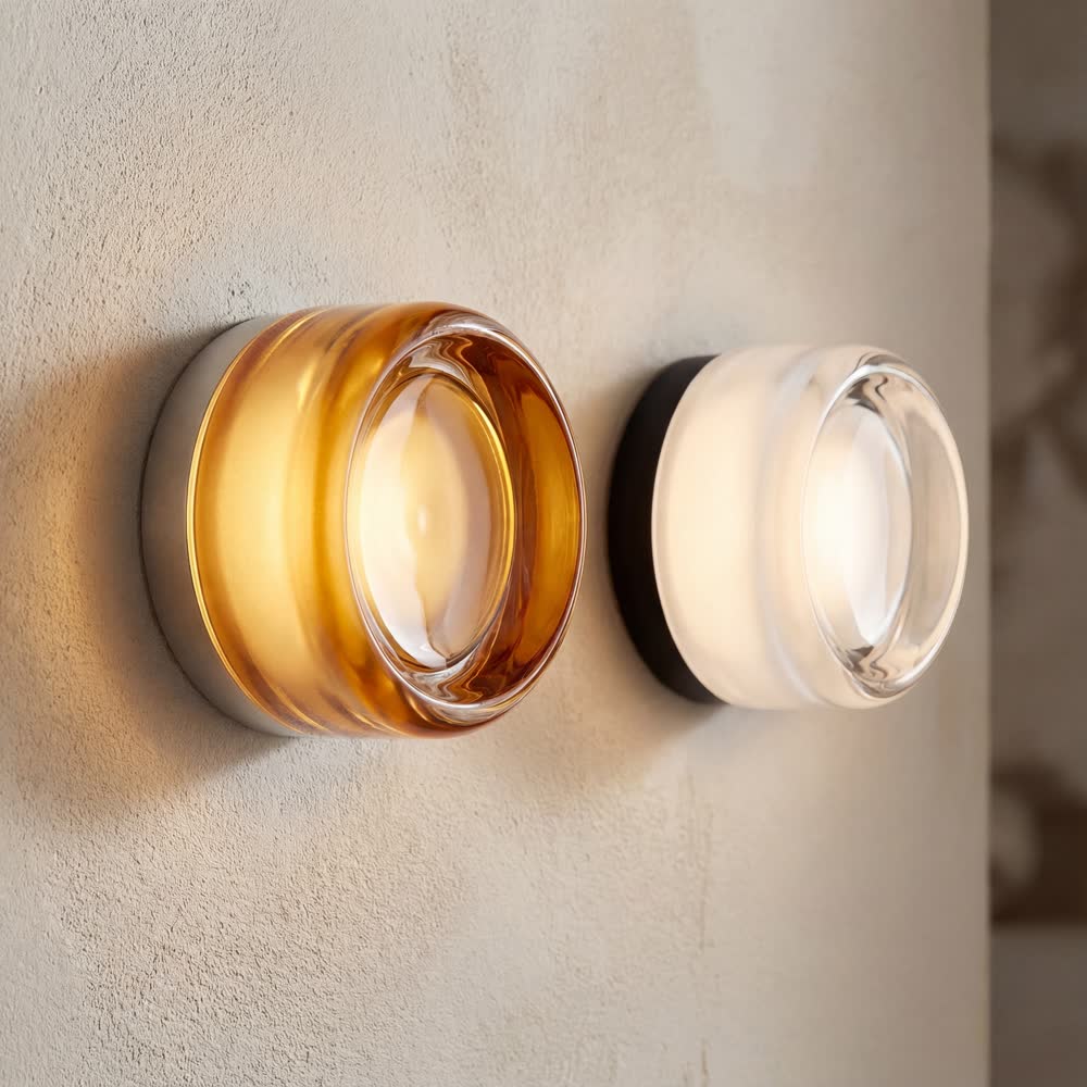 Indoor Danish Designer Nordic Heavy Glass Sconce Minimalist Bathroom Bedside Wall Lamp Luxury Living Room Decoration LED Lights