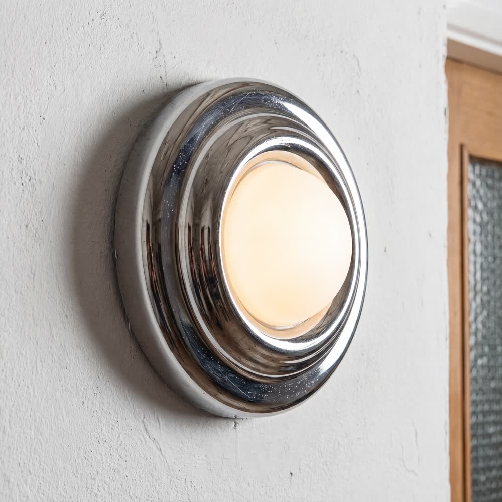 Circular Chrome Wall Lamp Nordic Modern Minimalist Bedroom Sconce Balcony Hallway Living room Atmosphere Staircase LED Lights