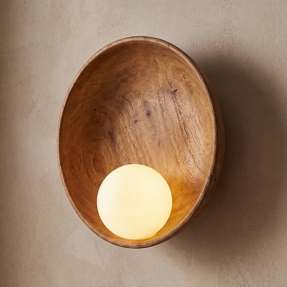 Chinese Style White Brown Shell Wall Lamp Japanese Creative LED Lighting Homestay Bedroom Corridor Resin Wall-mounted Sconces