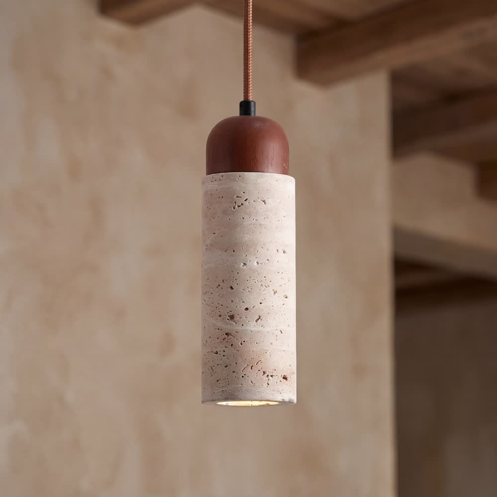 Vintage Natural Stone Art Pendant Lamp LED Hanging Chandelier Bedroom Bedside Retro Decoration Home Lighting Fixtures