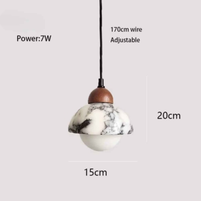 Led Pendant Light Natural Marble Stone Chandelier Small Bedroom Beside Nordic Hanging Ceiling Lamp E27 Bulb Replaceable Lighting
