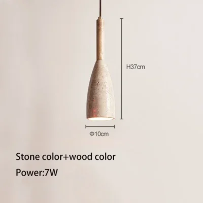 Led Pendant Lamp Natural Yellow Cave Stone Chandelier Bedroom Beside Modern Nordic Lighting Fixture Hanging Line Wine Bottle E27