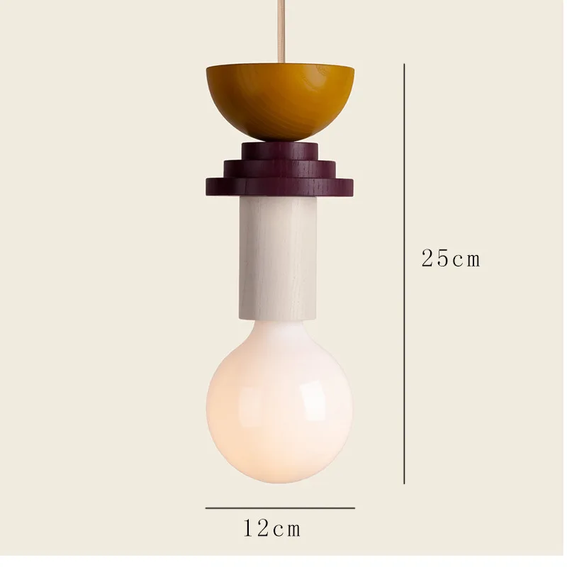 Nordic Wooden Pendant Lamp Creative LED Pendant Light Interior Decoration Lamp Bedroom Living Room Ceiling Lighting Bar Fixture