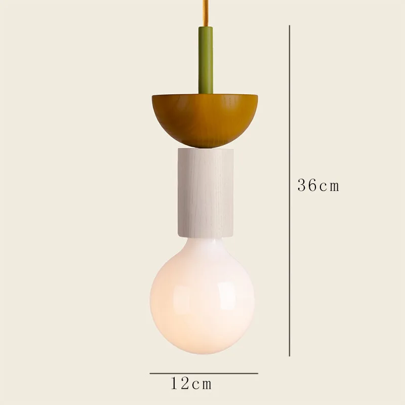 Nordic Wooden Pendant Lamp Creative LED Pendant Light Interior Decoration Lamp Bedroom Living Room Ceiling Lighting Bar Fixture