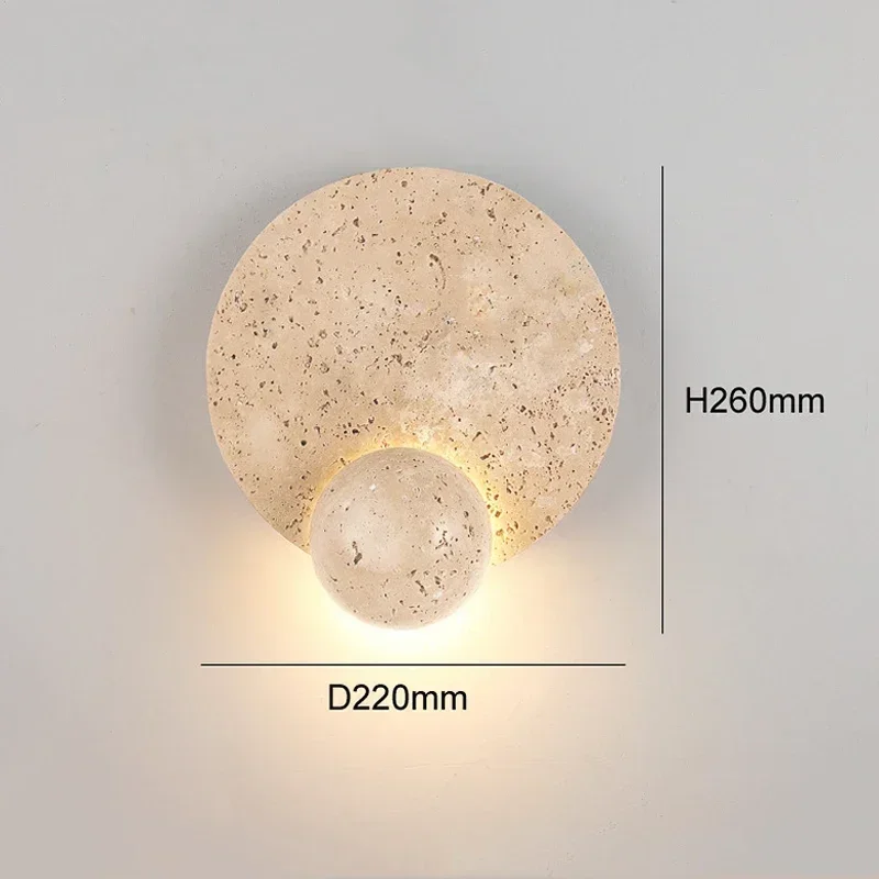 New Type Natural White Cave Stone Creative Design Disk Wall Lamp Modern Simple Room Living Room Background Decoration Led Lights