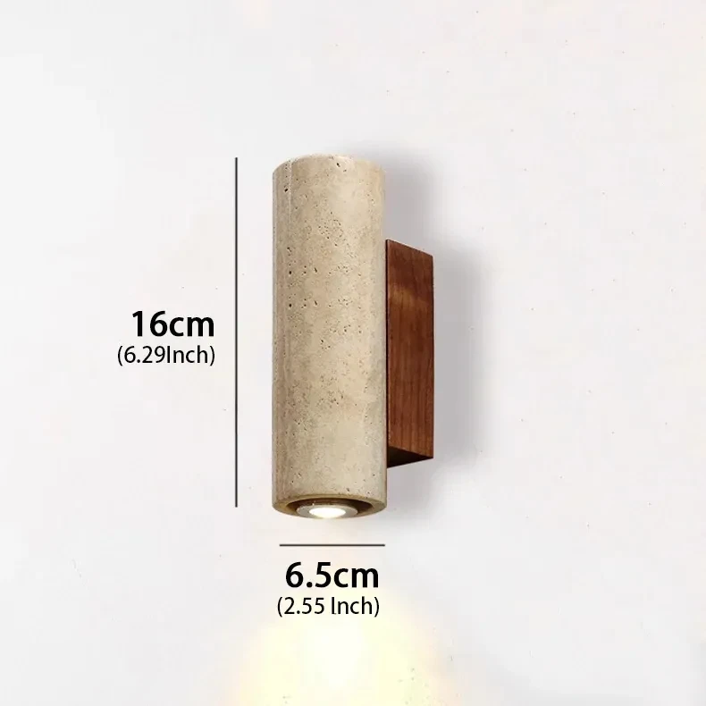 Wabi Sabi Yellow Marble Wall Lamp Led Bedside Japan Bedroom Living Room Wall Light Travertine Stair Corridor Decor Sconce