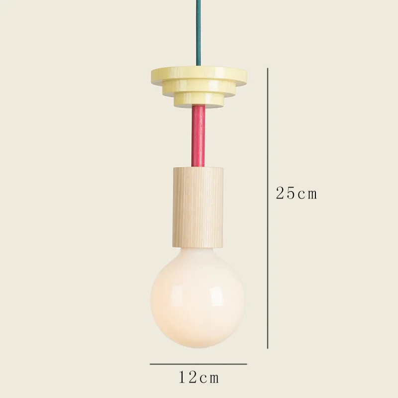 Nordic Wooden Pendant Lamp Creative LED Pendant Light Interior Decoration Lamp Bedroom Living Room Ceiling Lighting Bar Fixture