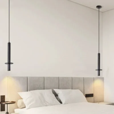 Led Pendant Lamp Nordic Modern Chandelier Bedroom Bedside Long Line Simple Hanging Ceiling Light Home Decor Yellow Black Stone