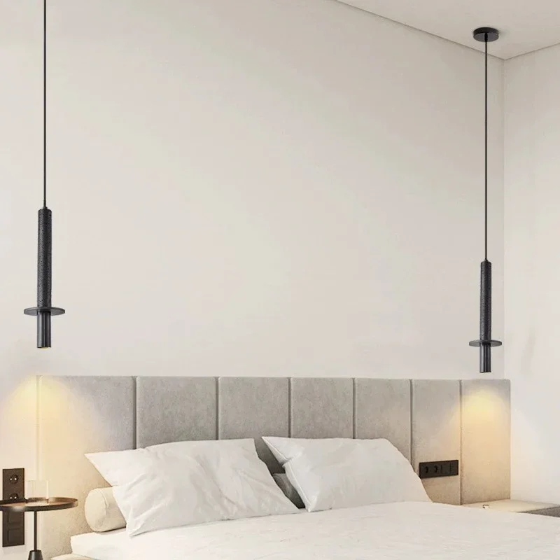 Led Pendant Lamp Nordic Modern Chandelier Bedroom Bedside Long Line Simple Hanging Ceiling Light Home Decor Yellow Black Stone
