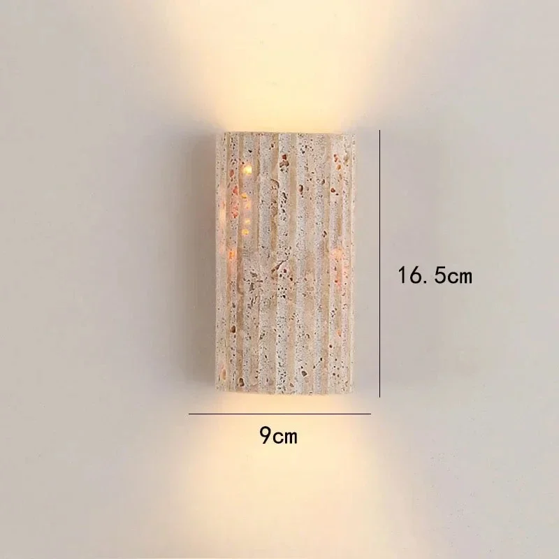 Japanese Wabi Sabi Style Wall Lamp, Semi Cylindrical Yellow Cave Stone Corridor Lamp, Atmosphere Lamp, Bedroom Bedside Lamp