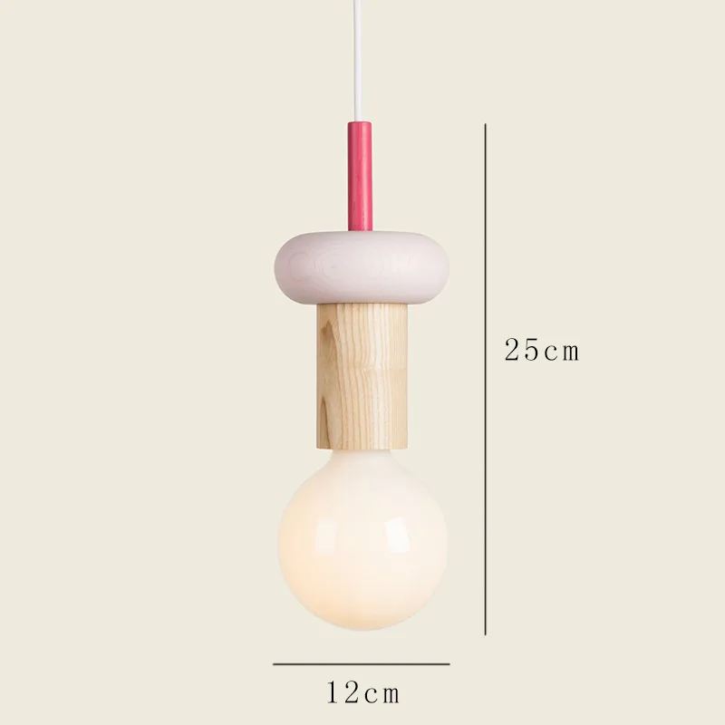 Nordic Wooden Pendant Lamp Creative LED Pendant Light Interior Decoration Lamp Bedroom Living Room Ceiling Lighting Bar Fixture