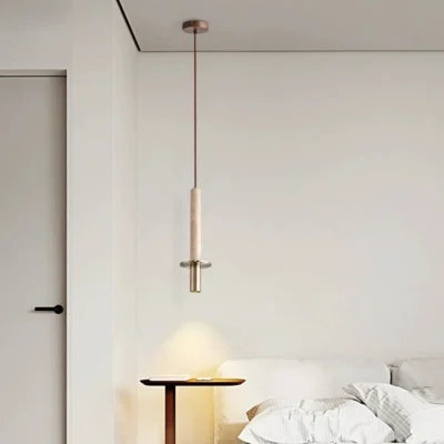 Led Pendant Lamp Nordic Modern Chandelier Bedroom Bedside Long Line Simple Hanging Ceiling Light Home Decor Yellow Black Stone