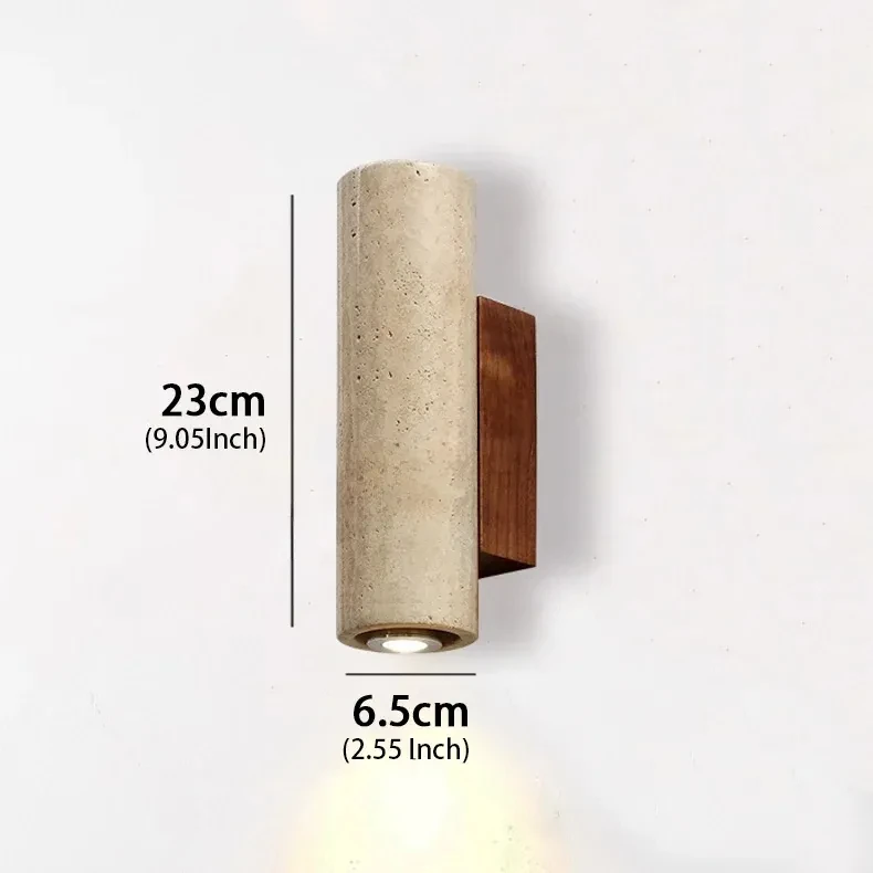 Wabi Sabi Yellow Marble Wall Lamp Led Bedside Japan Bedroom Living Room Wall Light Travertine Stair Corridor Decor Sconce